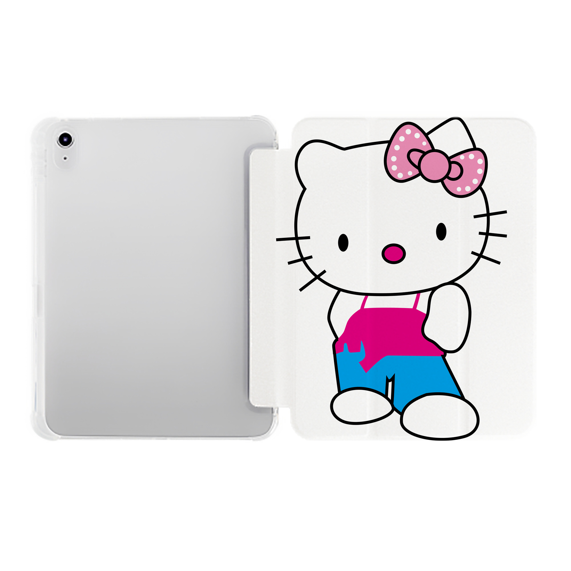 （画像用） Hello Kitty ハローキティ IPad ケース ペン収納付き 三つ折りスタンド PUレザー×シリコン 対応機種9.5/10.5/10.9インチ